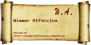 Wimmer Alfonzina névjegykártya